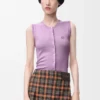 Gilet in cashmere e seta Lilla Gilet in cashmere e seta Lilla