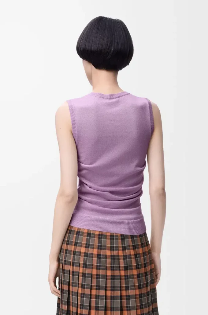 Gilet in cashmere e seta Lilla Gilet in cashmere e seta Lilla