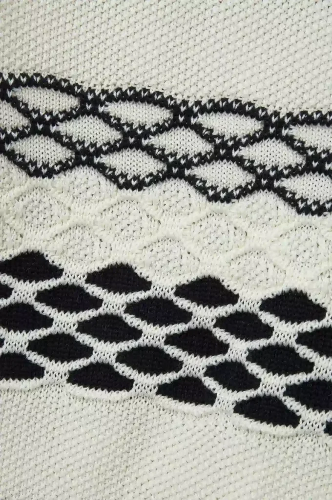 Gilet in jacquard di cotone nero/bianco Gilet in jacquard di cotone nero/bianco