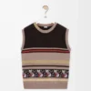 Gilet in lana e cashmere Beige/Multicolore Gilet in lana e cashmere Beige/Multicolore
