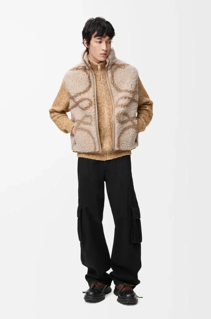 Gilet in misto lana Beige/Verde kaki Gilet in misto lana Beige/Verde kaki