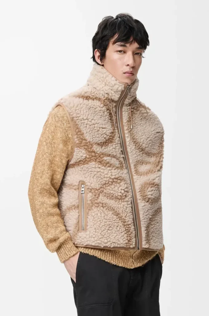 Gilet in misto lana Beige/Verde kaki Gilet in misto lana Beige/Verde kaki