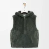Gilet in shearling verde kaki