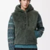 Gilet in shearling verde kaki