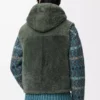 Gilet in shearling verde kaki