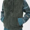 Gilet in shearling verde kaki