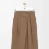 Gonna a portafoglio in cotone Beige