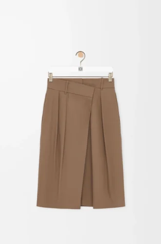 Gonna a portafoglio in cotone Beige