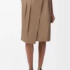 Gonna a portafoglio in cotone Beige