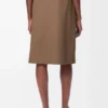 Gonna a portafoglio in cotone Beige