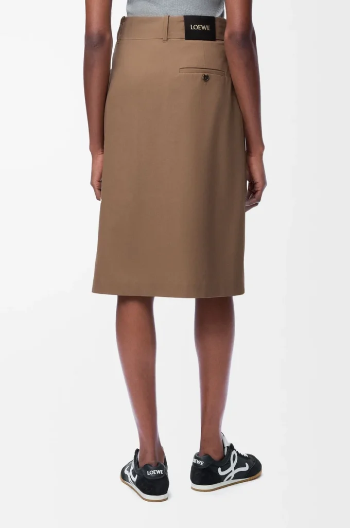 Gonna a portafoglio in cotone Beige