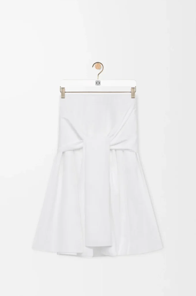 Gonna a portafoglio in cotone Bianco