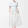 Gonna a portafoglio in cotone Bianco