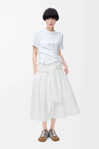 Gonna a portafoglio in cotone Bianco