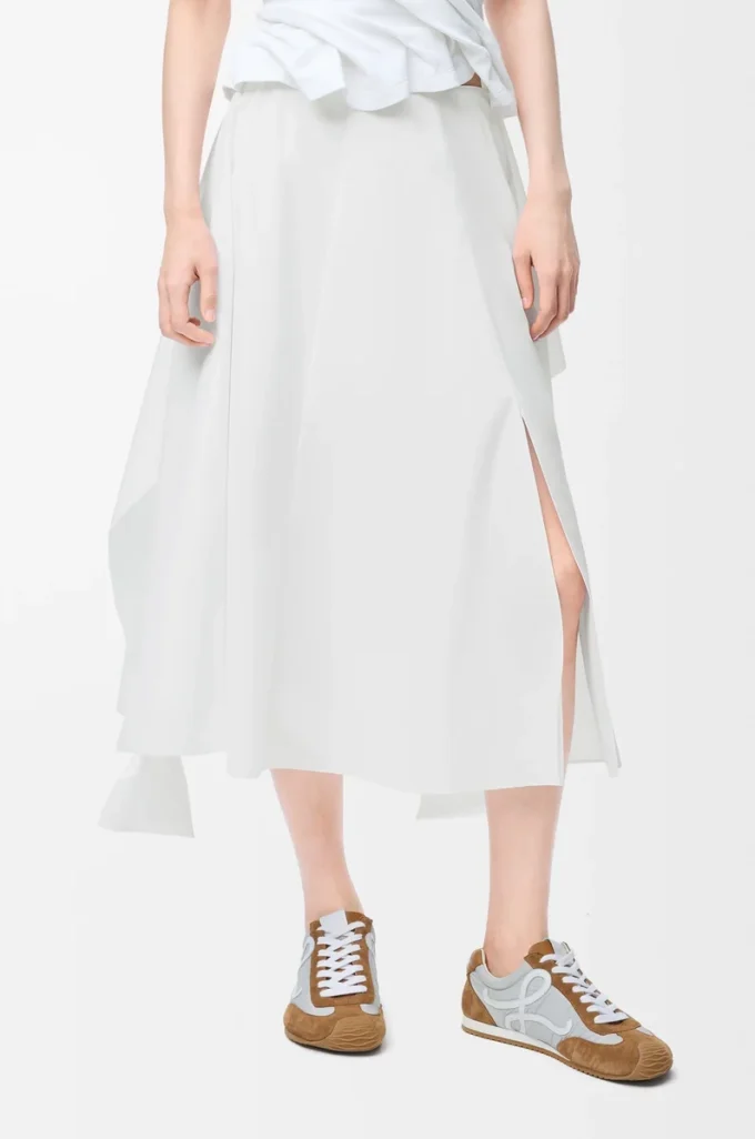 Gonna a portafoglio in cotone Bianco