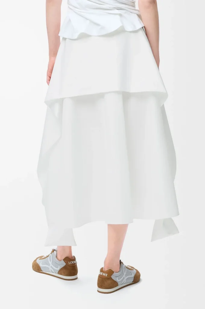 Gonna a portafoglio in cotone Bianco