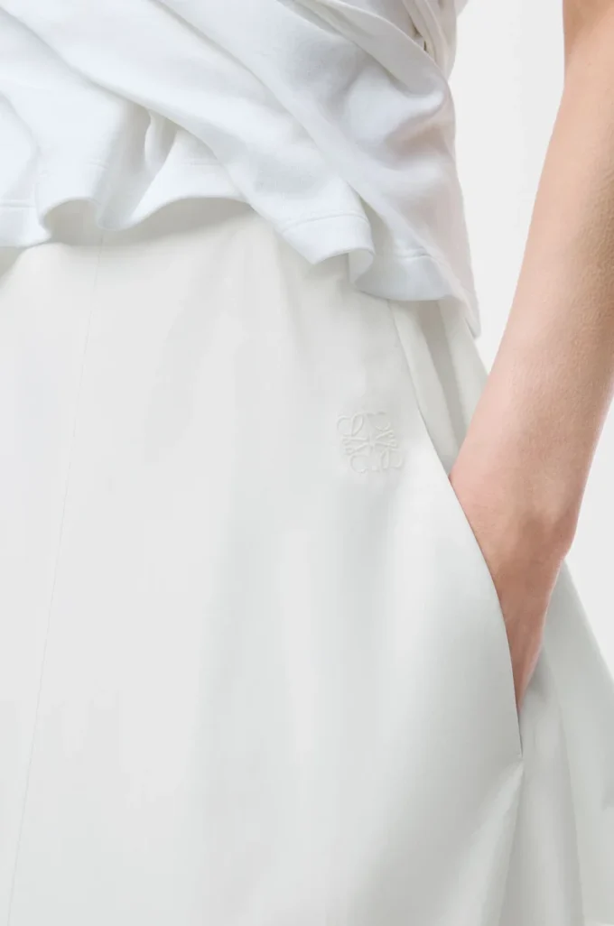 Gonna a portafoglio in cotone Bianco