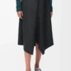 Gonna asimmetrica in lana e cashmere Charcoal Melange Gonna asimmetrica in lana e cashmere Charcoal Melange
