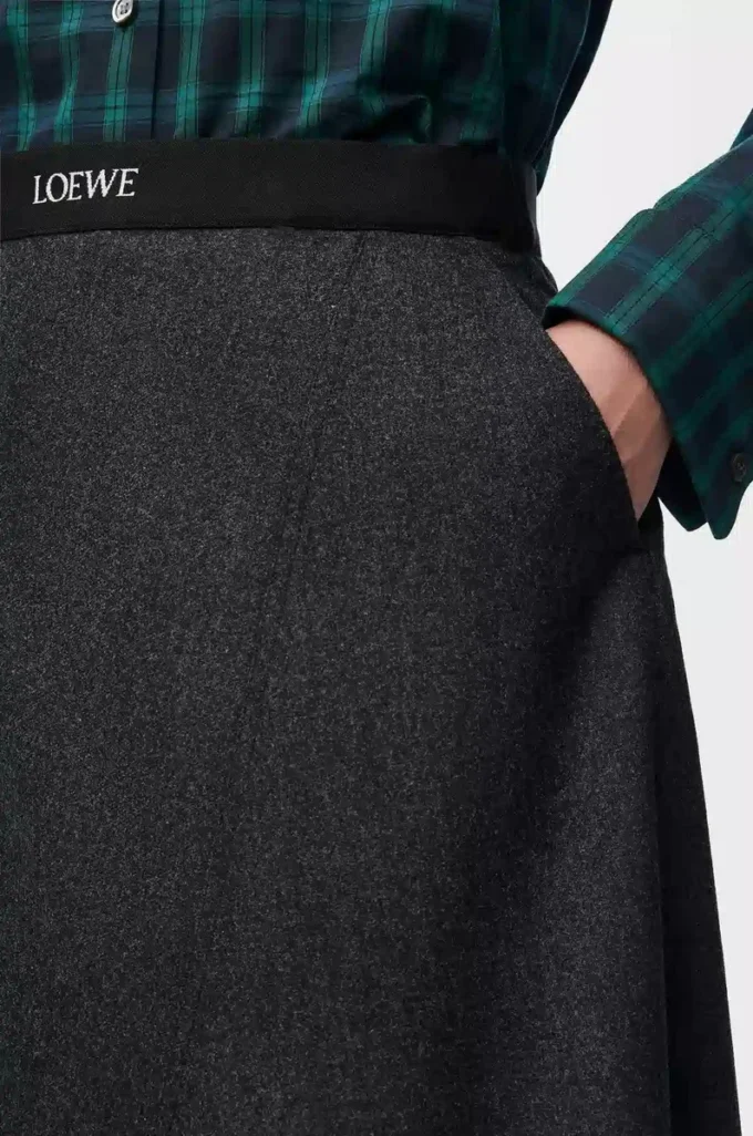 Gonna asimmetrica in lana e cashmere Charcoal Melange Gonna asimmetrica in lana e cashmere Charcoal Melange