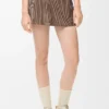 Gonna in jersey tecnico marrone/rosa