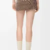 Gonna in jersey tecnico marrone/rosa