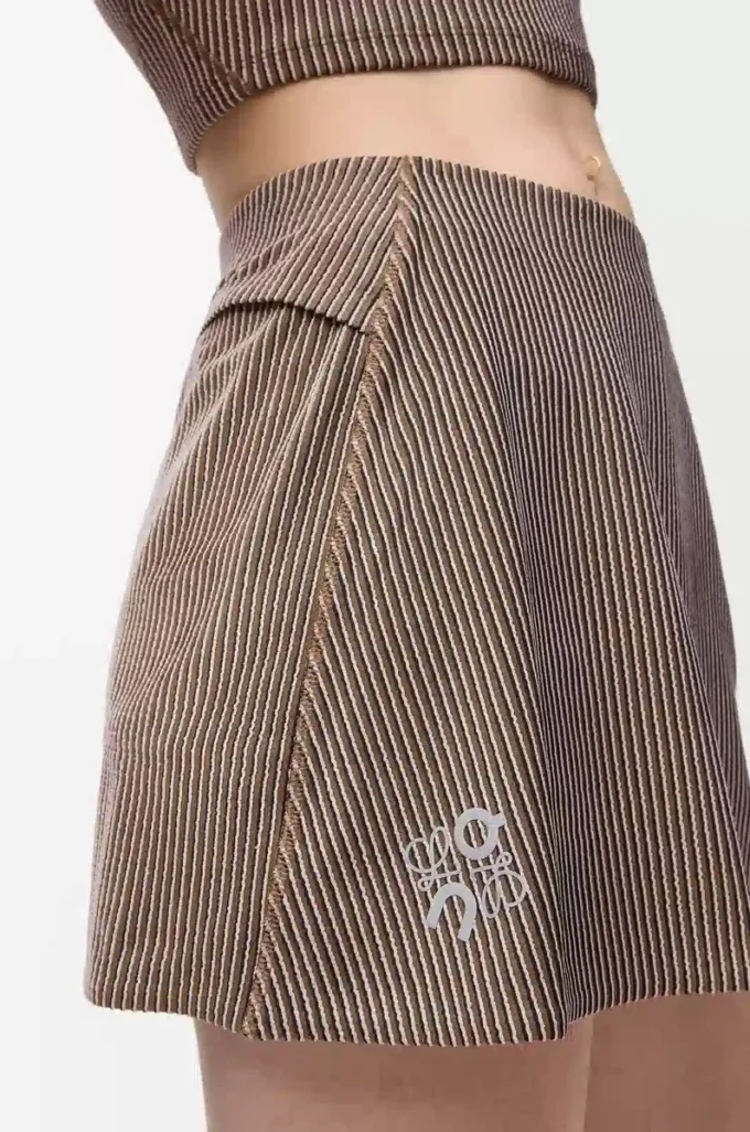 Gonna in jersey tecnico marrone/rosa
