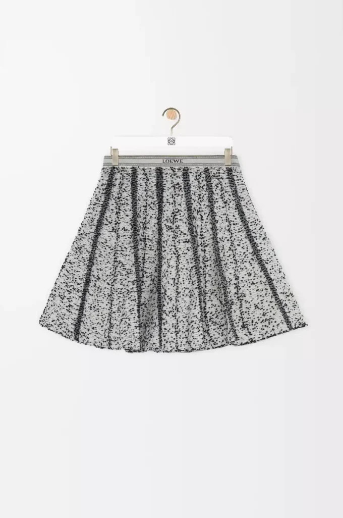 Gonna in lana bianco/nero