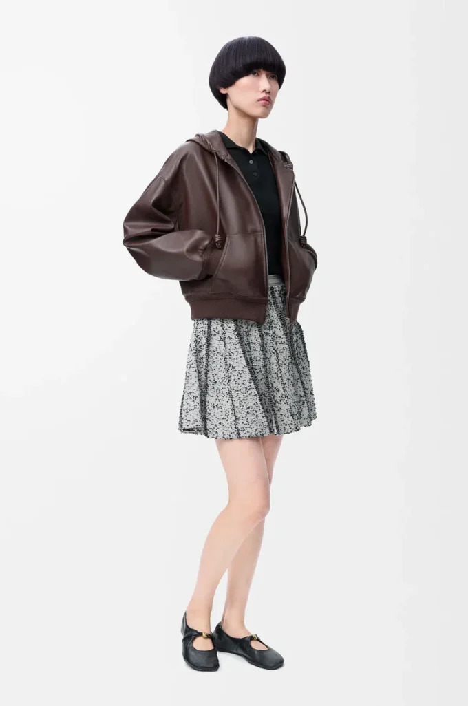 Gonna in lana bianco/nero