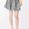 Gonna in lana bianco/nero