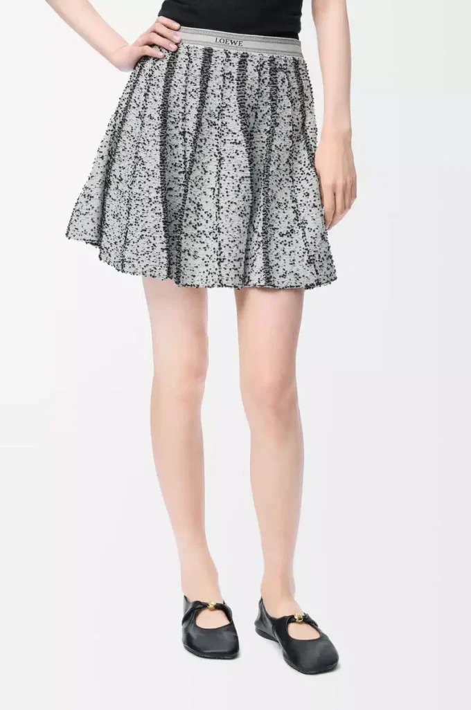 Gonna in lana bianco/nero