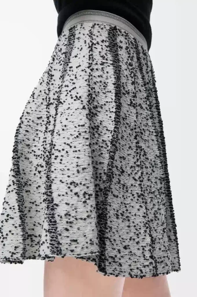 Gonna in lana bianco/nero
