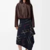 Gonna in lana blu navy scuro
