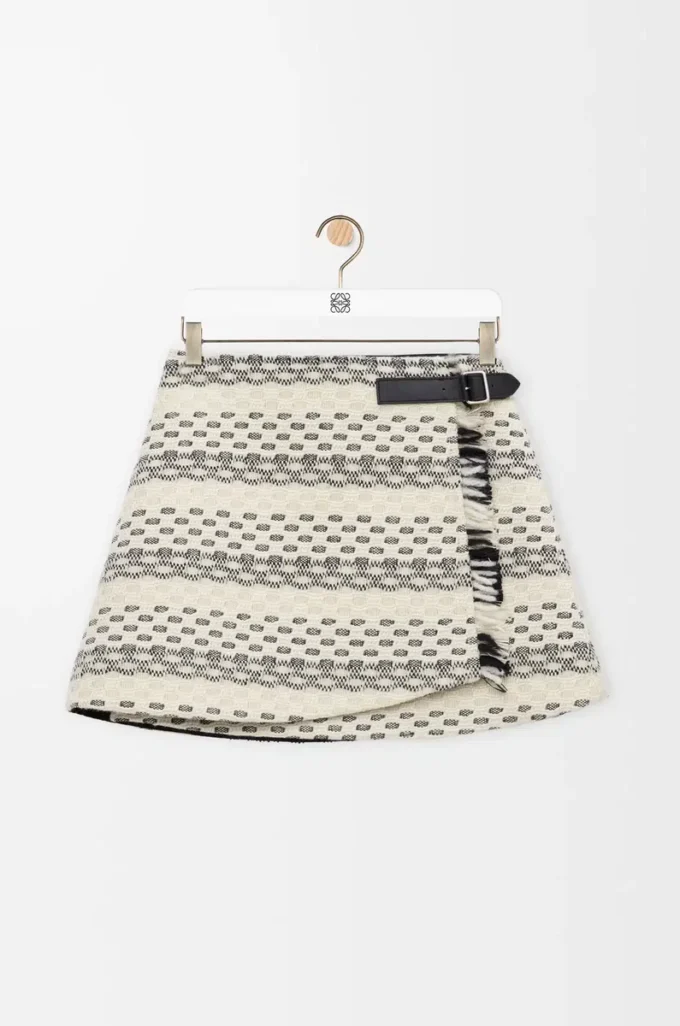Gonna in misto lana jacquard Nero/Bianco Gonna in misto lana jacquard Nero/Bianco