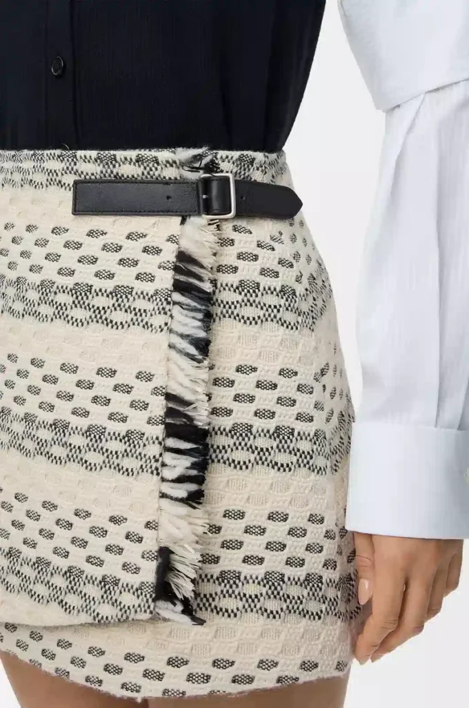 Gonna in misto lana jacquard Nero/Bianco Gonna in misto lana jacquard Nero/Bianco