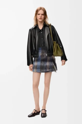 Gonna in misto mohair e lana Blu/Multicolore