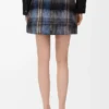 Gonna in misto mohair e lana Blu/Multicolore