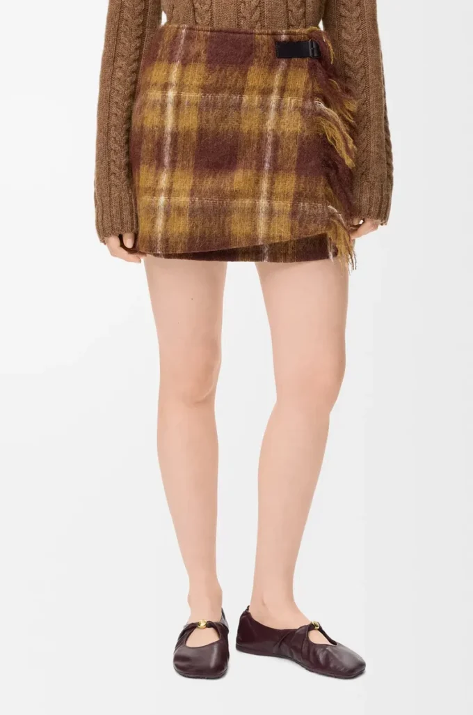 Gonna in misto mohair e lana Giallo/Multicolore Gonna in misto mohair e lana Giallo/Multicolore