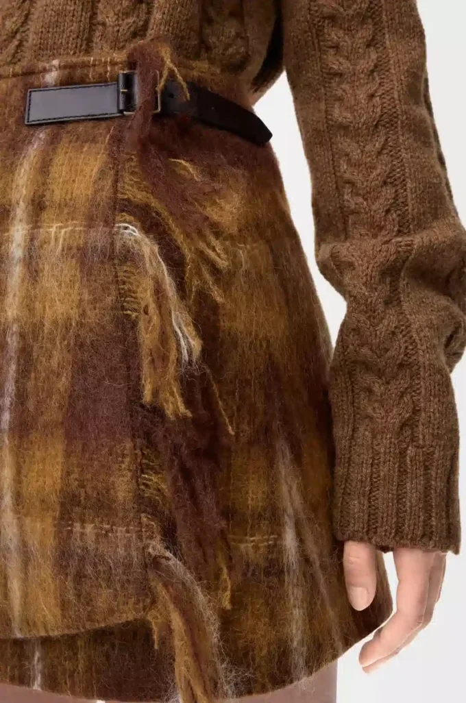 Gonna in misto mohair e lana Giallo/Multicolore Gonna in misto mohair e lana Giallo/Multicolore