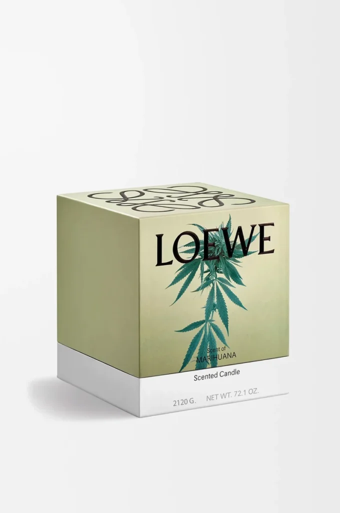 Grande candela profumata al profumo di marijuana Verde scuro Grande candela profumata al profumo di marijuana Verde scuro