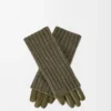 Guanti in cashmere e pelle di agnello nappa Dark Khaki Guanti in cashmere e pelle di agnello nappa Dark Khaki