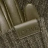 Guanti in cashmere e pelle di agnello nappa Dark Khaki Guanti in cashmere e pelle di agnello nappa Dark Khaki