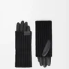 Guanti in cashmere e pelle di agnello nappa Nero Guanti in cashmere e pelle di agnello nappa Nero