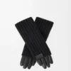 Guanti in cashmere e pelle di agnello nappa Nero Guanti in cashmere e pelle di agnello nappa Nero