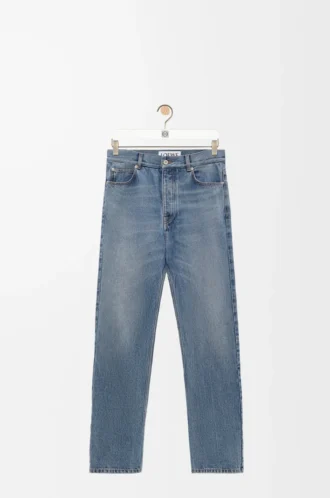 Jeans a gamba dritta in denim blu