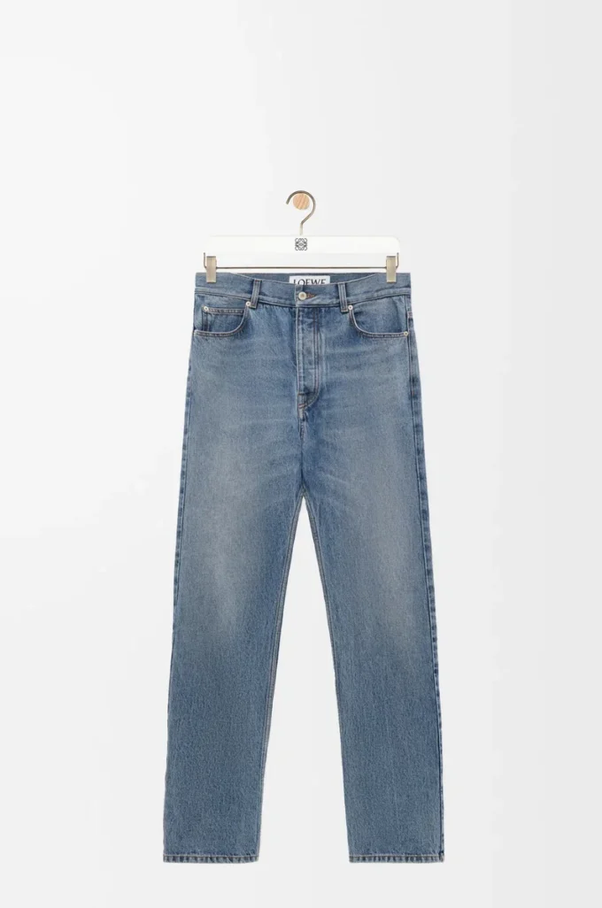 Jeans a gamba dritta in denim blu Jeans a gamba dritta in denim blu