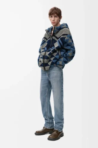 Jeans a gamba dritta in denim blu