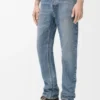 Jeans a gamba dritta in denim blu Jeans a gamba dritta in denim blu