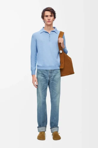 Jeans a gamba dritta in denim blu vintage