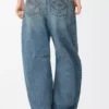 Jeans a zampa in denim Denim lavato Jeans a zampa in denim Denim lavato