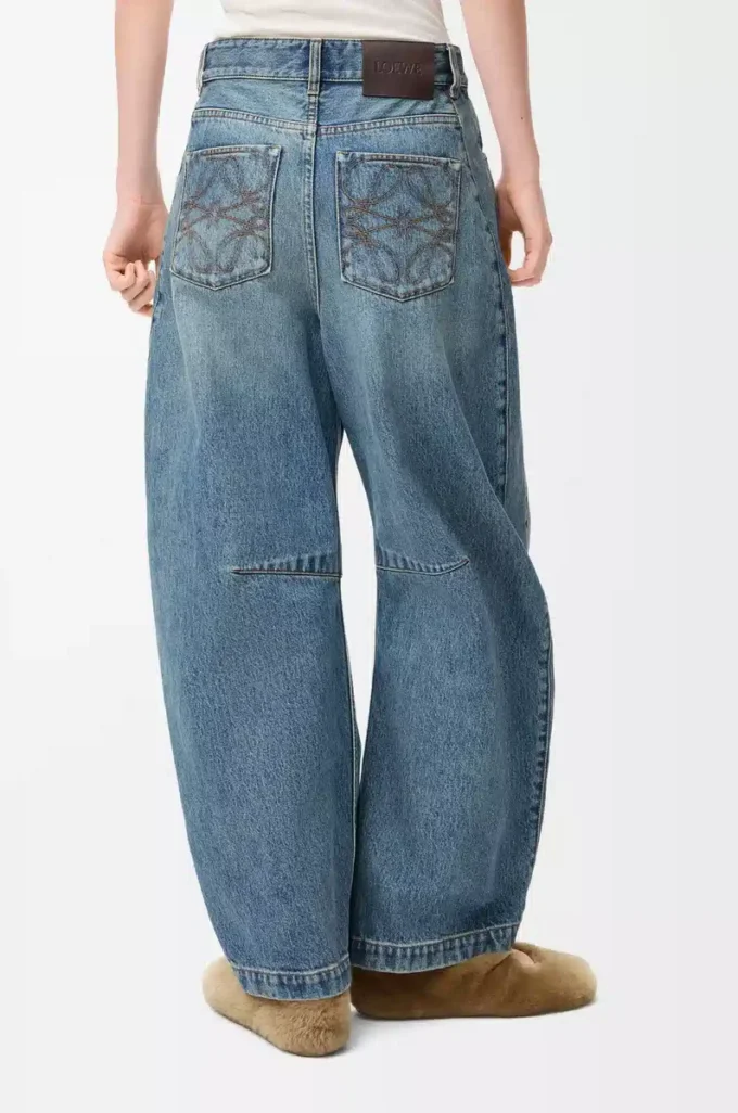 Jeans a zampa in denim Denim lavato Jeans a zampa in denim Denim lavato